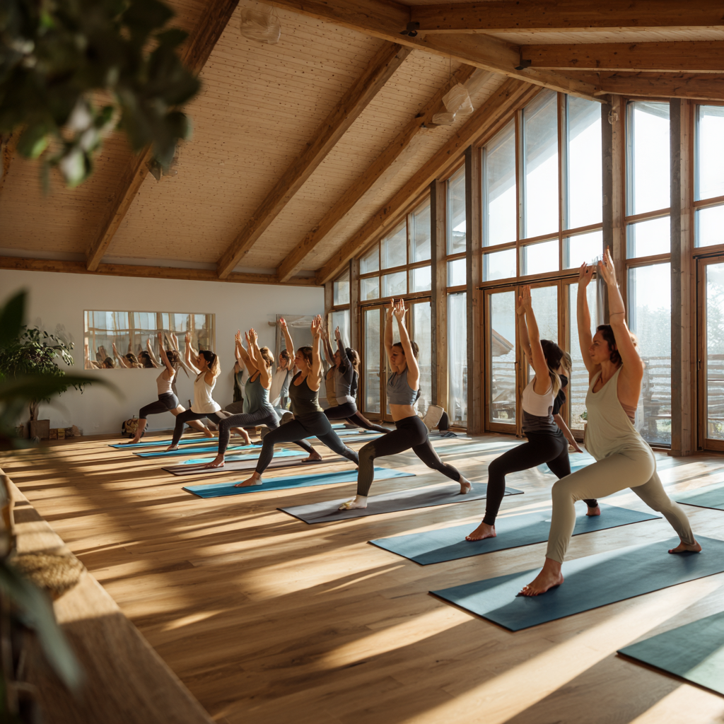 Жена практикува йога в спокойна обстановка